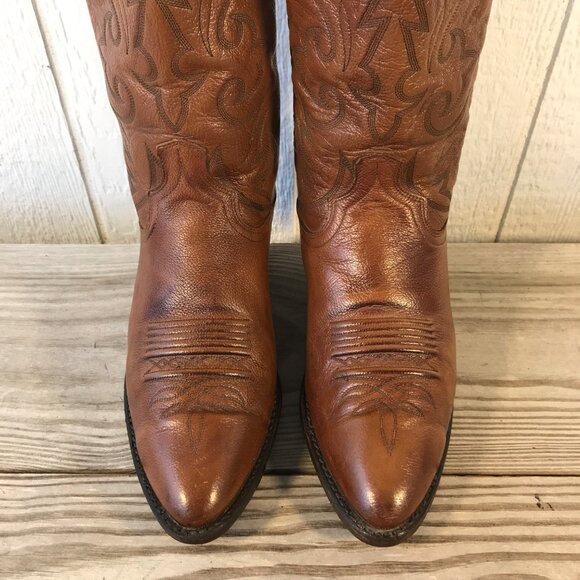 Dan Post Milwaukee Mens Pecan Brown Leather Western Dress Boots 9.5 EW 111R - Picture 4 of 13